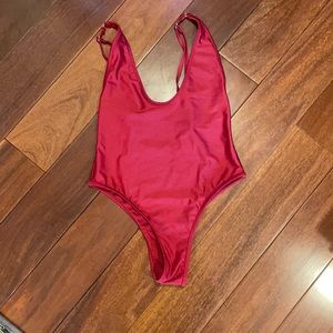 Low Cut One Piece Bathing Suit